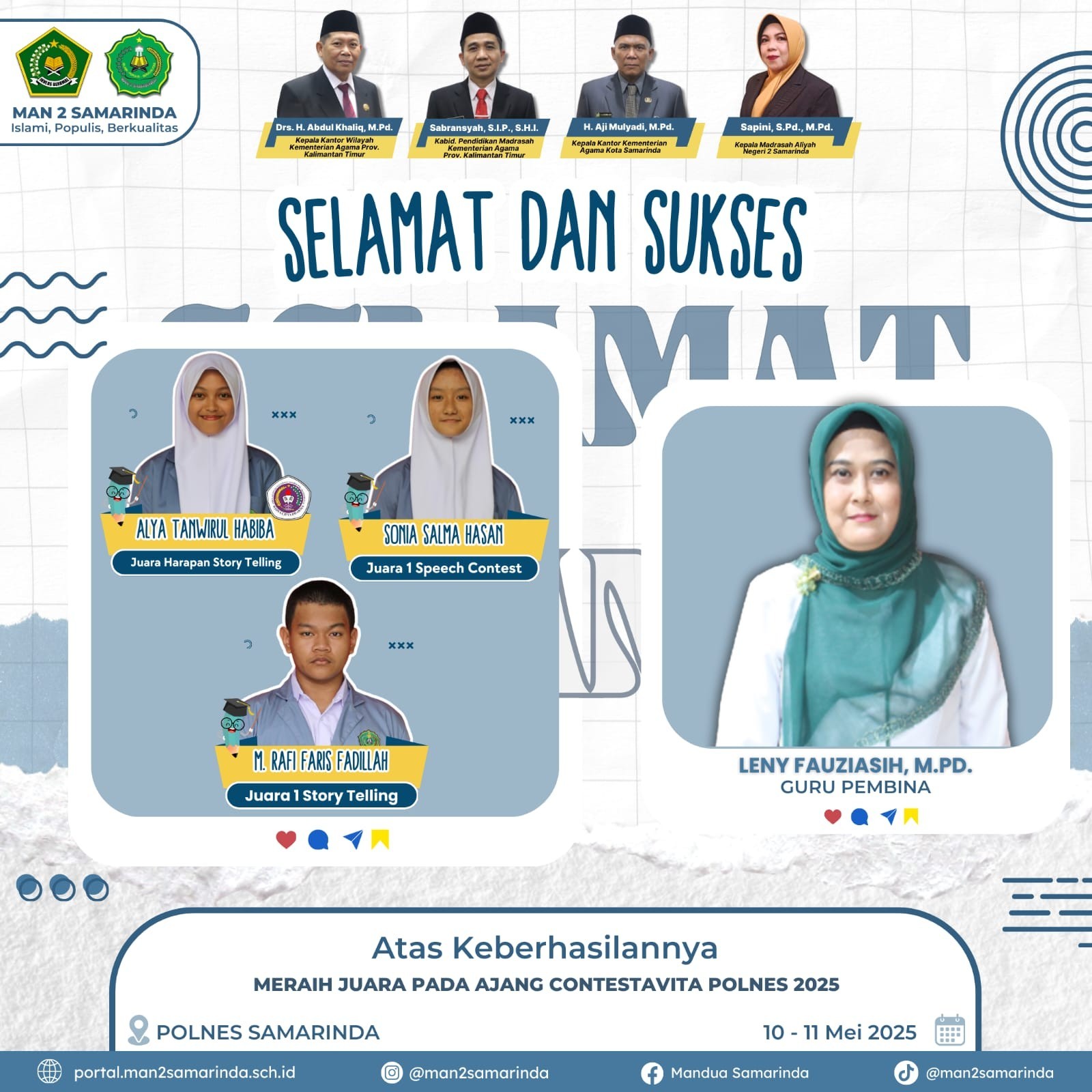 MAN 2 Samarinda Raih Prestasi Contestavita Polnes 2025