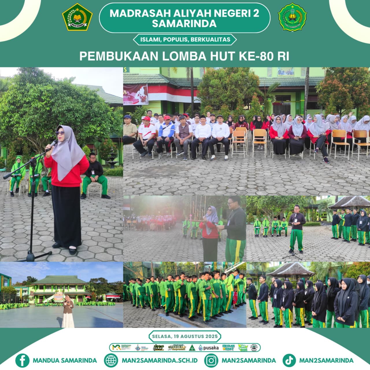 MAN 2 Samarinda Laksanakan Peringatan HUT ke-80  Kemerdekaan RI