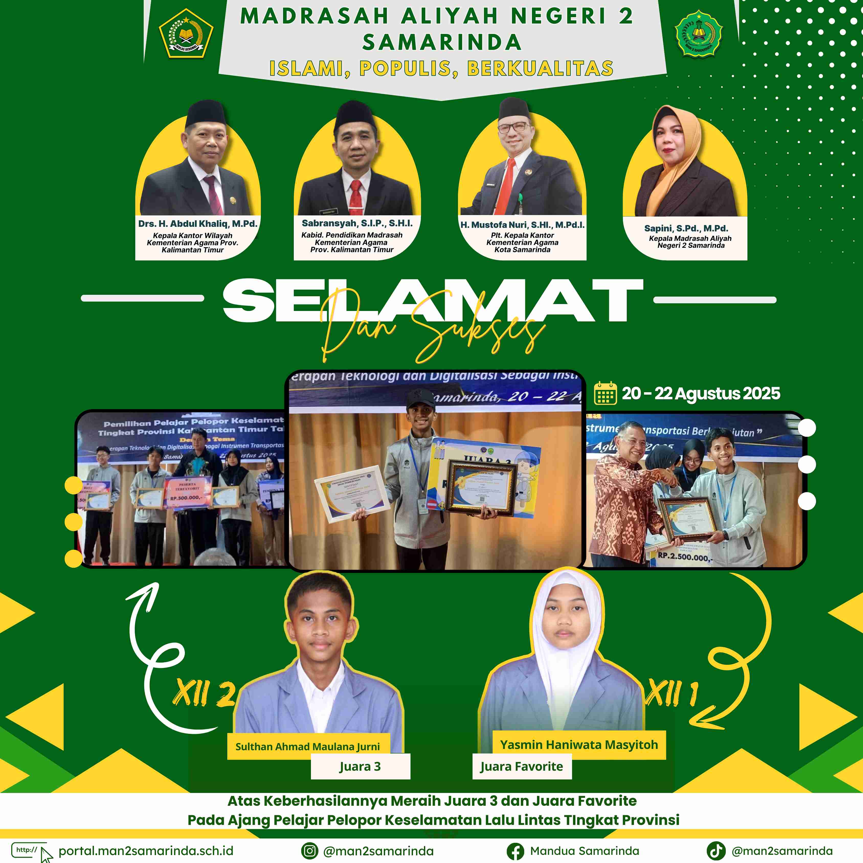 Prestasi MAN 2 Samarinda di Ajang LLAJ Kaltim